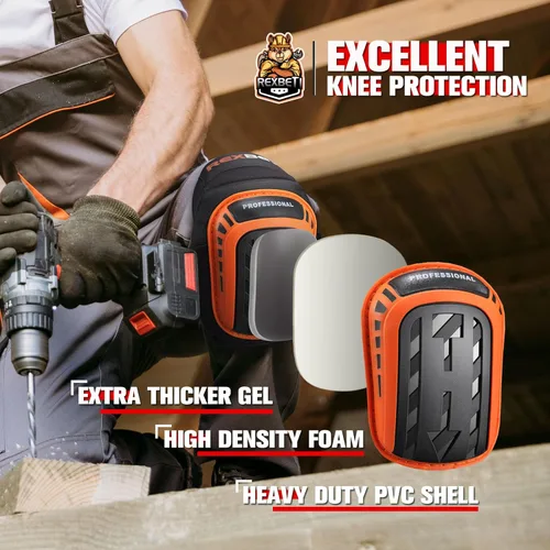 Miniatura 3 de REXBETI Rodilleras para el trabajo, rodilleras de construcción para hombres, rodilleras de gel de espuma resistentes y cómodas, antideslizantes
