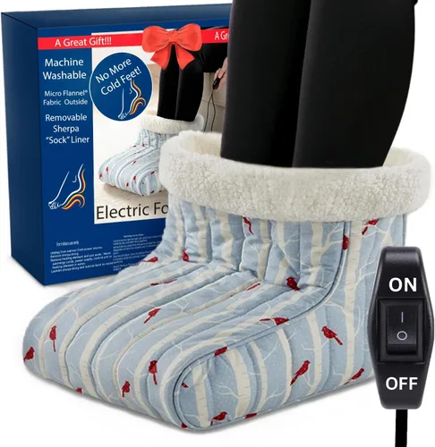 Miniatura 7 de Thermee Calentador de pies con calefacción de microfranela, forro polar sherpa, apagado de seguridad de 2 horas, calentador eléctrico de pies