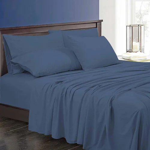 Miniatura 223 de ROYALE LINENS Juego de sábanas Cal King de 4 piezas, ropa de cama de microfibra suave cepillada de 1800 hilos, 1 sábana bajera, 1 sábana encimera, 2
