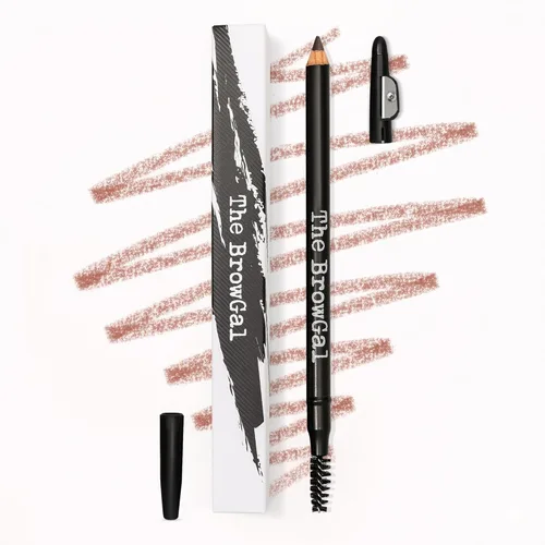 Miniatura 10 de The BrowGal - 3 en 1, lápiz de cejas delgado - 06 con tapa afiladora y cepillo de carrete - Dibuja pequeños pelos de cejas y rellenos en áreas Rubio