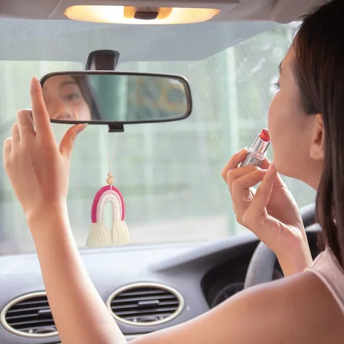 Miniatura 2 de Frienda 3 Piezas Encantadoras Arcoíris Boho para Coche Difusores de Aceite Esencial para Coche Ambientadores Lindos Hechos a Mano Accesorios