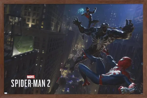 Miniatura 9 de Marvel's Spider-Man 2 - Póster de pared de lucha con veneno, 34 pulgadas de largo x 22.4 pulgadas de ancho, paquete de póster y montaje prémium