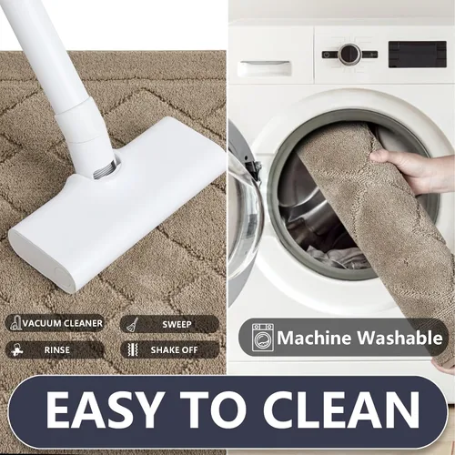 Miniatura 6 de REFETONE Dirt Trapper Tapete para Puerta de 20" x 32", Tapete Lavable para Interiores con Respaldo de Goma Antideslizante, Resistente a la Suciedad
