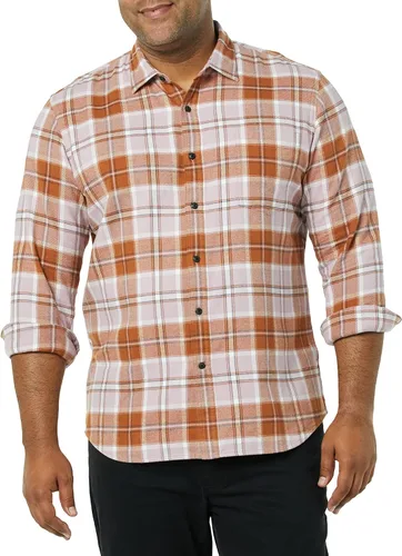 Miniatura 40 de Amazon Essentials Camisas de franela de manga larga para hombre, corte ajustado, a cuadros con botones