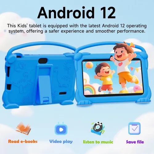 Miniatura 2 de YQSAVIOR Tabletas para niños, Tablet Android 12 para niños, 4 GB RAM 32 GB ROM, Tablet para niños pequeños de 7 pulgadas con pantalla IPS, control