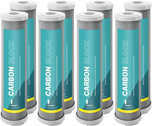 Miniatura 11 de NU Aqua Filtro de bloque de carbono de ósmosis inversa de repuesto de 10 pulgadas – Cartucho universal de sistema de filtración de agua RO de 5