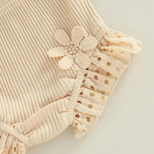 Miniatura 166 de TheFound Trajes de verano para niñas pequeñas, sin mangas, de punto acanalado, halter, pantalones cortos, ropa para recién nacidos, conjunto de 3