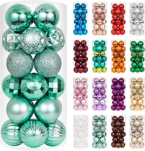 Miniatura 11 de XmasExp - Juego de 24 adornos de bola de Navidad mini irrompibles, adornos para árbol de Navidad, bolas de árbol de Navidad de 30 mm/1.18 pulgadas