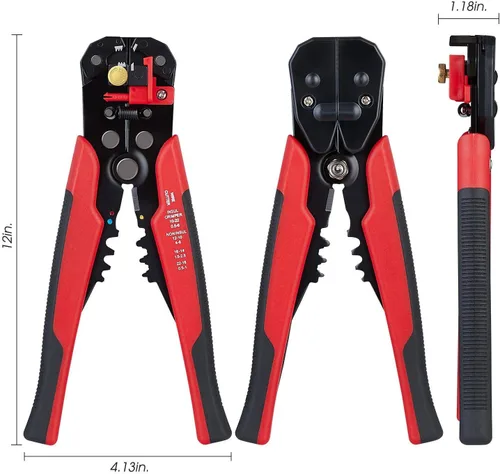 Miniatura 5 de Cortador de alambre autoajustable 3 en 1, herramienta de prensado de alambre, alicates para pelar cables, cortar, prensar 10-24 AWG (0.2-6.0 mm²)