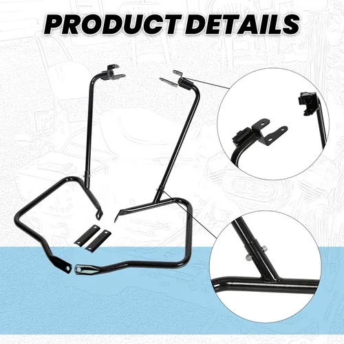 Miniatura 4 de ECOTRIC Barras protectoras de soporte para alforja compatibles con Harley Davidson Touring Street Road Glide FLH 2014-2024, color negro