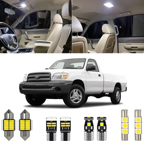 Xpismii Kit de 12 piezas de luces interiores LED Tundra blancas de 6000K, repuesto para Toyota Tundra de 2 puertas cabina regular 2000 2001 2002
