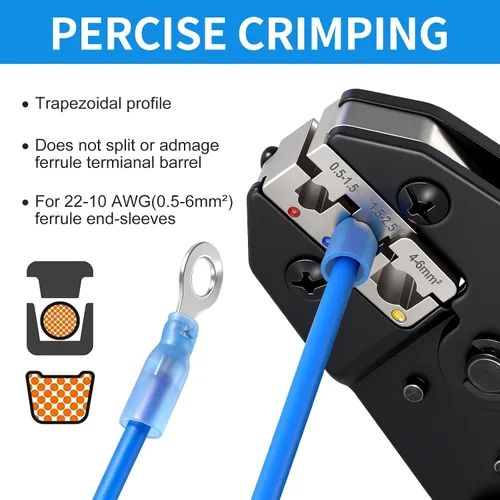 Miniatura 4 de Crimpadora de terminales de cable de trinquete,Herramienta de prensado para conectores termorretráctiles,Alicates de prensado Deutsch Herramientas