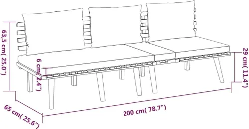 Miniatura 7 de Ensemble de Salon de Jardin 4 Pièces en Bois d'Acacia Massif Gris, Modulaire et Confortable avec Coussins, Pour Terrasse, Balcon ou Jardin Extérieur