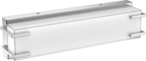 Luz de baño LED sobre espejo de 16" con pantalla de lámpara blanca lechosa 4000K, acabado cromado de luz diurna, barra de baño (cromado)