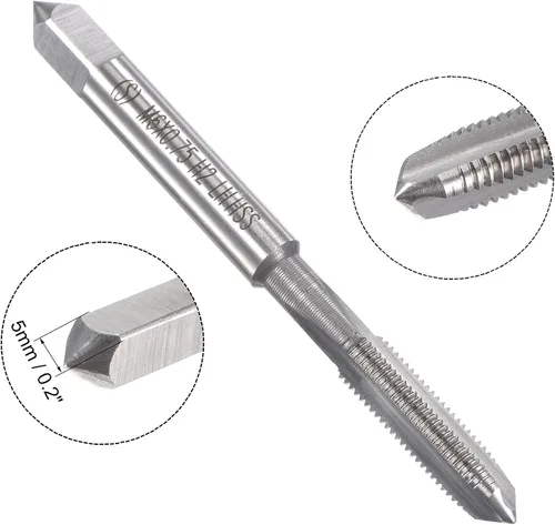 Miniatura 3 de uxcell M6 x 0.030 in métrico mano izquierda juego de machos y troqueles, rosca de máquina con troquel de roscado redondo, kit de grifo y troquel