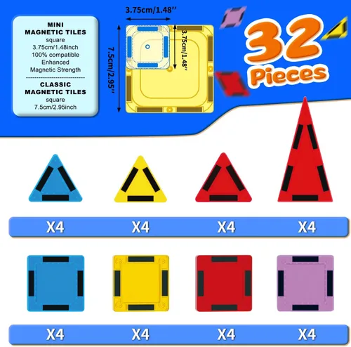 Miniatura 2 de Mini fichas magnéticas para niños, juego de construcción magnética, juguetes de viaje STEM para niños y niñas de 3 años en adelante, juguete