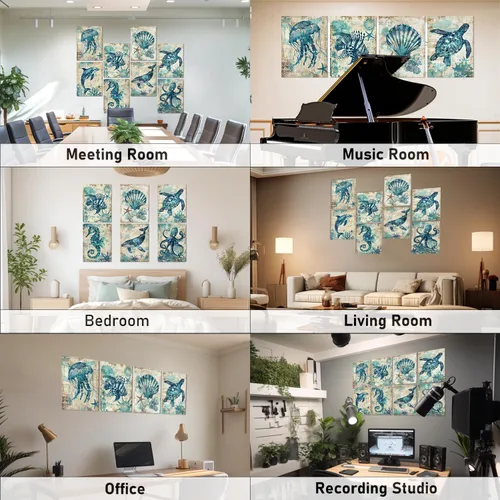 Miniatura 6 de FurnoFlexArt Paneles Acústicos Artísticos Azulejos Decorativos para Habitación Espuma Insonorizante Paneles Absorbentes Amortiguación de Ruido