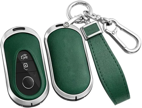 Miniatura 11 de ontto Llavero de cuero compatible con Mercedes-Benz 2020 en adelante, llavero de metal para Benz Clase S, Clase G, Clase E, color negro