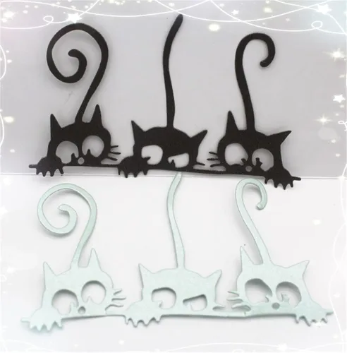 Mvchifay Troqueles de corte de animales y gatos para hacer tarjetas, troquelados de metal, herramienta de álbumes de recortes, plantilla de