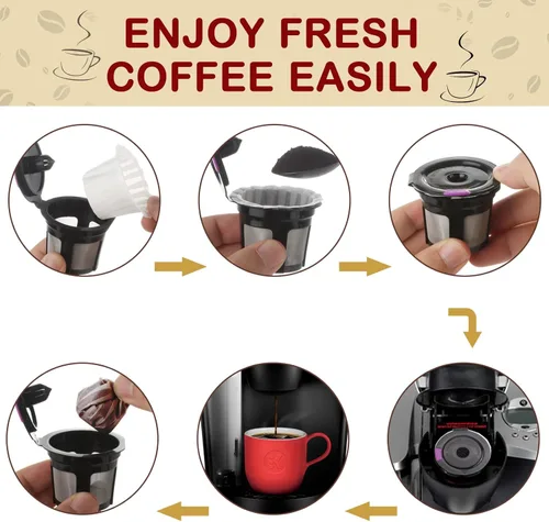 Miniatura 6 de Filtros de café de papel desechables, filtros de papel Keurig K Cup para Keurig individuales tazas reutilizables, cápsulas de café K-Cup, se adaptan