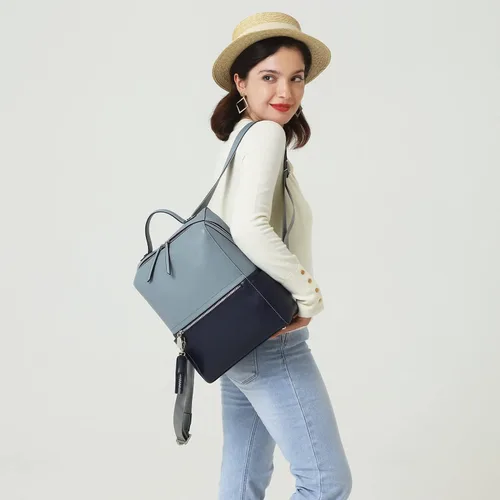 Miniatura 2 de BOSTANTEN Mochila de cuero genuino para mujer, mochila pequeña de moda, M