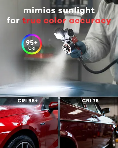 Miniatura 3 de Luz de pistola de pintura LED recargable, luz de pistola de pintura de 450LM con 3 modos de iluminación, 3500–6500K, CRI 95+, giro de 360°