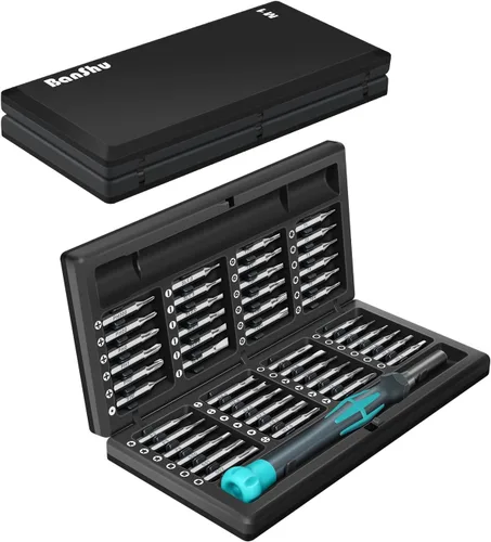 Miniatura 10 de Banshu - Juego de destornilladores magnéticos de precisión 46 en 1 con Phillips, Torx, pentalobe, Triwing, mini kit de herramientas de reparación