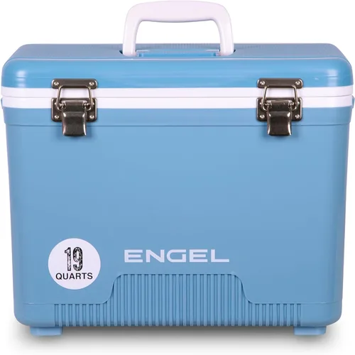 Engel Hielera Drybox de 19 cuartos de galón, a prueba de fugas, hermética, y lonchera pequeña de carcasa dura para hombres y mujeres Azul