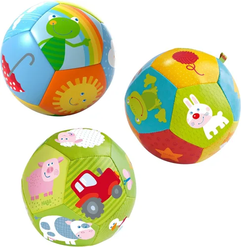 HABA Pelota suave para bebé, tiempo boca abajo y juego sensorial, pelota de juego infantil de 4.5 pulgadas, ideal para gatear, para bebés de 6 meses