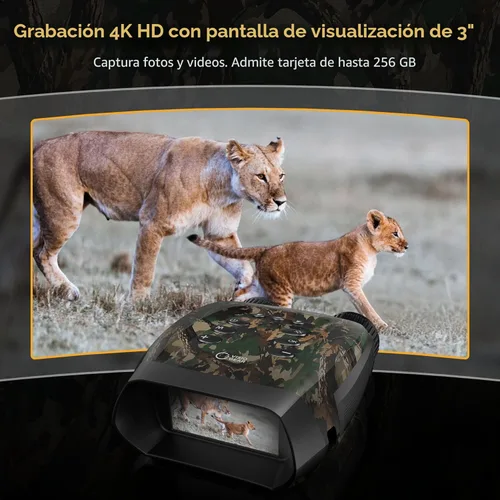 Miniatura 3 de VisioGear Night Thunder X3 Gafas de visión nocturna - Prismáticos de visión nocturna de 4K con modo de color AI para adultos con foto de 40MP