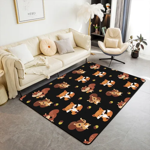 Miniatura 13 de Bonita alfombra de pavo de 3 x 5 para niños y niñas, alfombra de cosecha de Acción de Gracias, alfombra de decoración de otoño antideslizante
