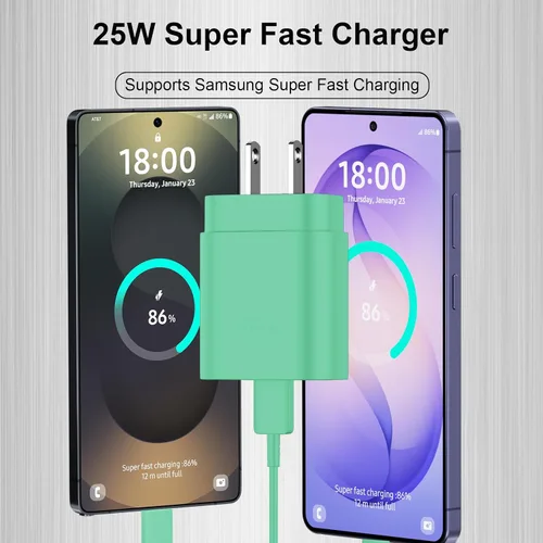 Miniatura 20 de Cargador USB C, carga rápida súper rápida de 25 W tipo C y cable de carga USB C de 6,6 pies para Samsung Galaxy S25/S25 Ultra/S25+/S24/S24