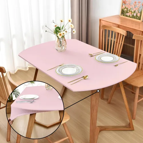 Miniatura 47 de Mantel ajustado blanco con elástico para mesas plegables de 48x48 pulgadas, manteles lavables y elásticos de elastano para mesas de cartas, manteles