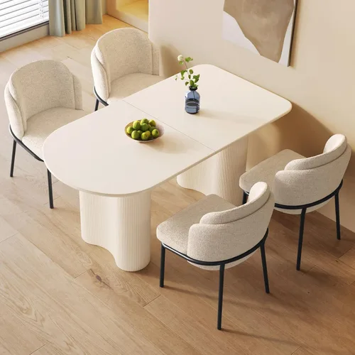 Miniatura 29 de Miuuod Mesa de comedor que ahorra espacio para apartamentos pequeños para 4-6 personas, muebles resistentes de mediados de siglo