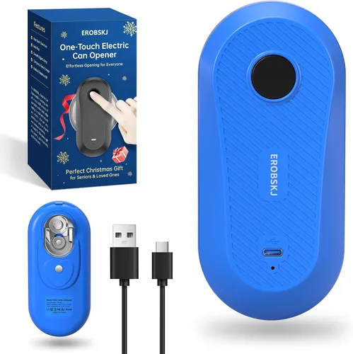 Miniatura 11 de Abrelatas eléctrico, abrelatas recargables para personas mayores y artritis, abrelatas automático de un solo toque, manos libres, borde liso