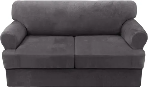 Miniatura 16 de H.VERSAILTEX Funda para sofá de 2 piezas, fundas para sillón con cojines en forma de T, funda para sofá de terciopelo grueso, protector de muebles
