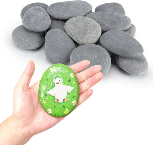 Miniatura 11 de Simetufy 20 rocas para pintar, rocas de pintura planas naturales de 1-2 pulgadas, piedras lisas para manualidades, artes, decoración, rocas