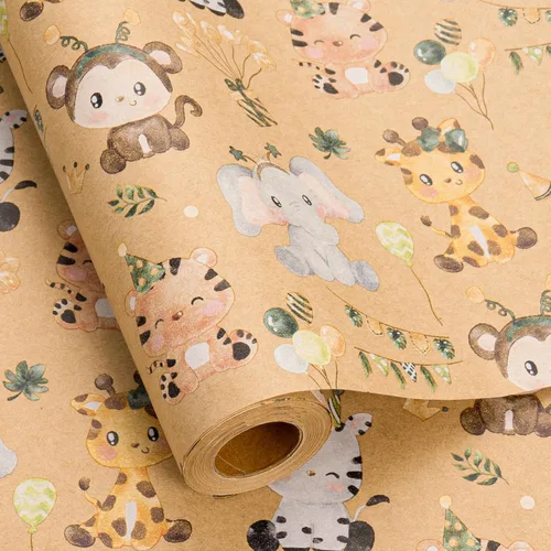 Miniatura 9 de MAYPLUSS Rollo de Papel de Regalo para Recién Nacido - 17 Pulgadas x 4.76 Metros - Lindo Diseño de Snapsuit y Botellas de Bebé Azul para Niño