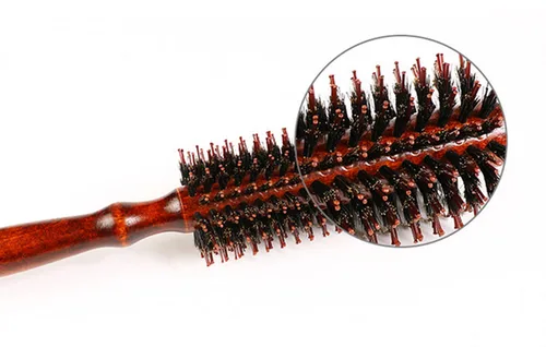 Miniatura 7 de Juego de cepillos premium 3 en 1 para mujeres y hombres: cepillo de pelo redondo de cerdas de jabalí natural, cepillo de peinado de alfiler, peine