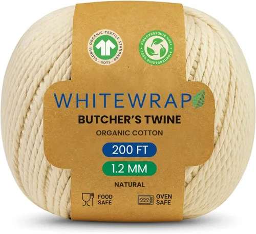 Miniatura 13 de Cordel de carnicero orgánico prémium Algodón natural de 0.047 in, 1000 pies – Apto para horno para pavo, asar carne y hornear Fuerte y versátil