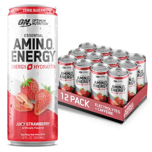 Miniatura 18 de Optimum Nutrition Amino Energy - Bebida de hidratación espumosa, electrolitos, cafeína, aminoácidos, BCAAs, sin azúcar, limonada de mango y piña, 12