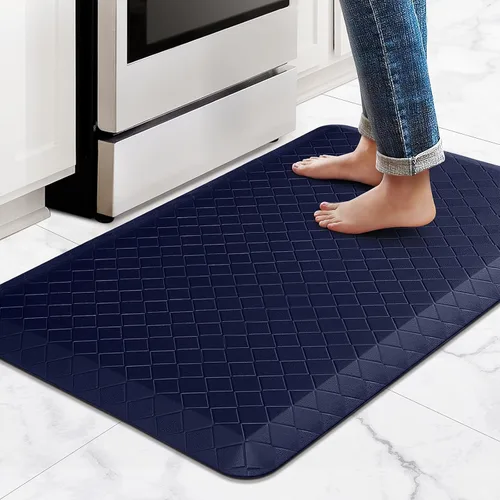 Miniatura 17 de HappyTrends Alfombras antifatiga para cocina, 4/5 pulgadas de grosor, antideslizantes, impermeables, ergonómicas, cómodas para cocina, suelo, hogar