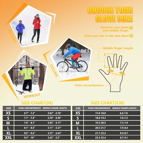Miniatura 6 de ihuan Guantes de invierno impermeables a prueba de viento para hombre y mujer, guantes cálidos para clima frío, dedos con pantalla táctil