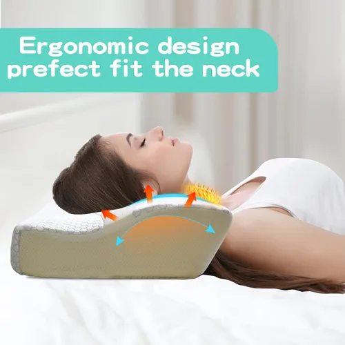Miniatura 3 de Reidio Almohada cervical de apoyo cervical para dormir almohada de cama con funda de almohada de enfriamiento transpirable, almohada de espuma