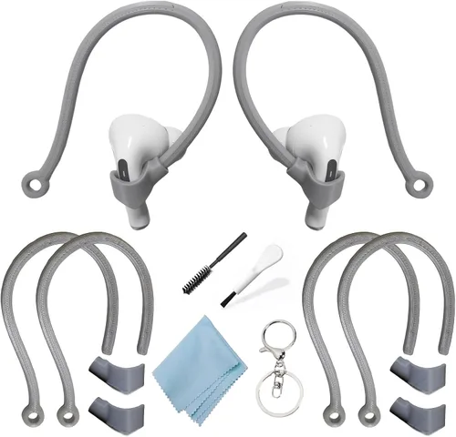 Miniatura 11 de Ganchos ajustables para las orejas compatibles con AirPods 4, 3, 1, 2 y Pro y auriculares intrauditivos con vástagos, 2 pares seguros y cómodos