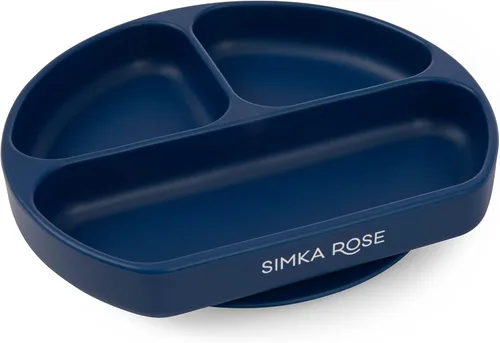 Miniatura 10 de Simka Rose Platos de succión para bebés y niños pequeños, platos de silicona, sin BPA, diseño dividido, apto para microondas y lavavajillas, Sombra