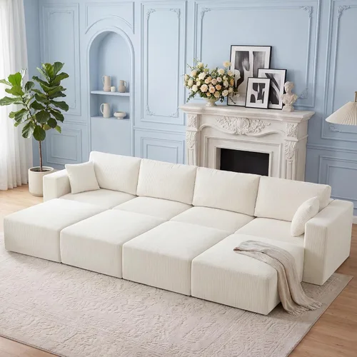Miniatura 28 de Sofá modular Cloud de 3 plazas sin hueso de 115 pulgadas para habitación familiar, sofá sin espinas comprimida de espuma viscoelástica con asiento