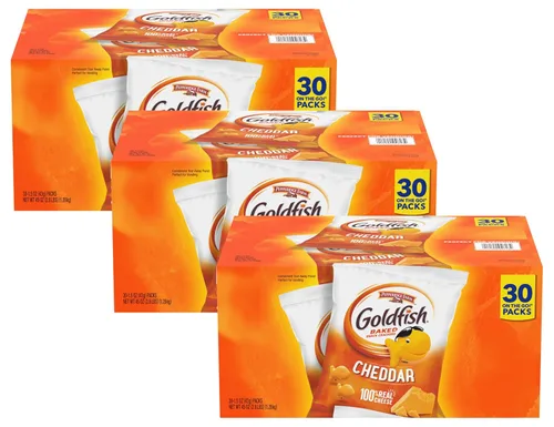 Miniatura 12 de Goldfish Galletas de Queso Cheddar, Galletas de Snack Horneadas, Paquetes de Snack de 1 onza para Llevar, Caja de 20