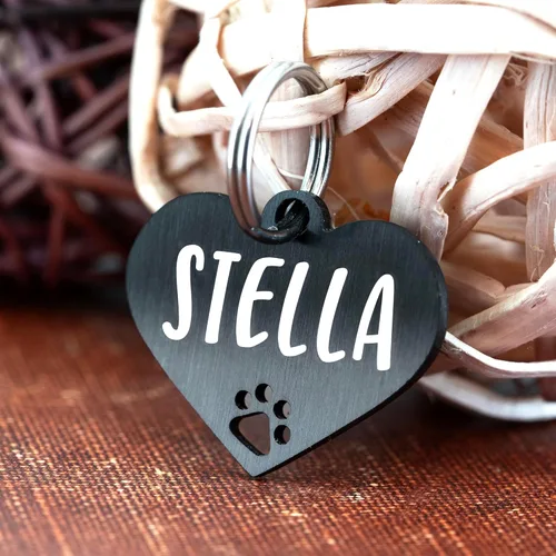 Miniatura 2 de Ultra Joys Placas para Perros Personalizadas para Mascotas - Placa de ID Personalizada con Pata Hueca - Placa Grabada para Perros Pequeños y Grandes