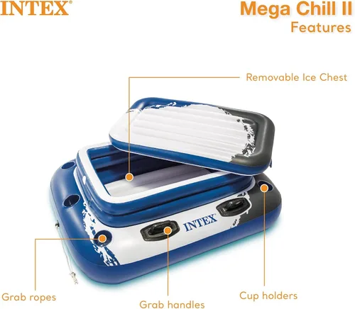 Miniatura 10 de Intex 58821EP Inflatable Mega Chill II 72 Can Beverage Cooler Float w/ Lid